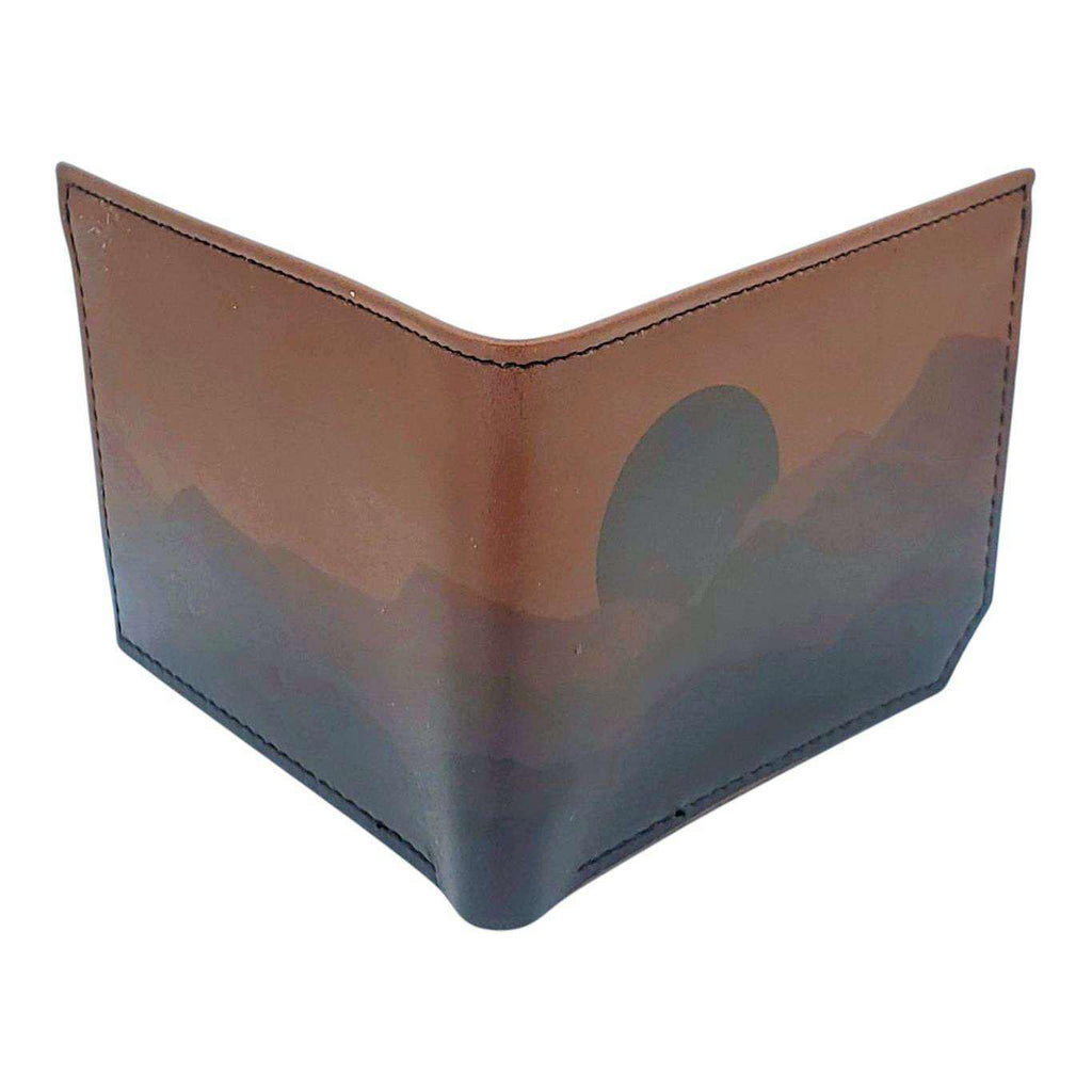 Leather Wallet - Faded Mountains (Brown) by Backerton