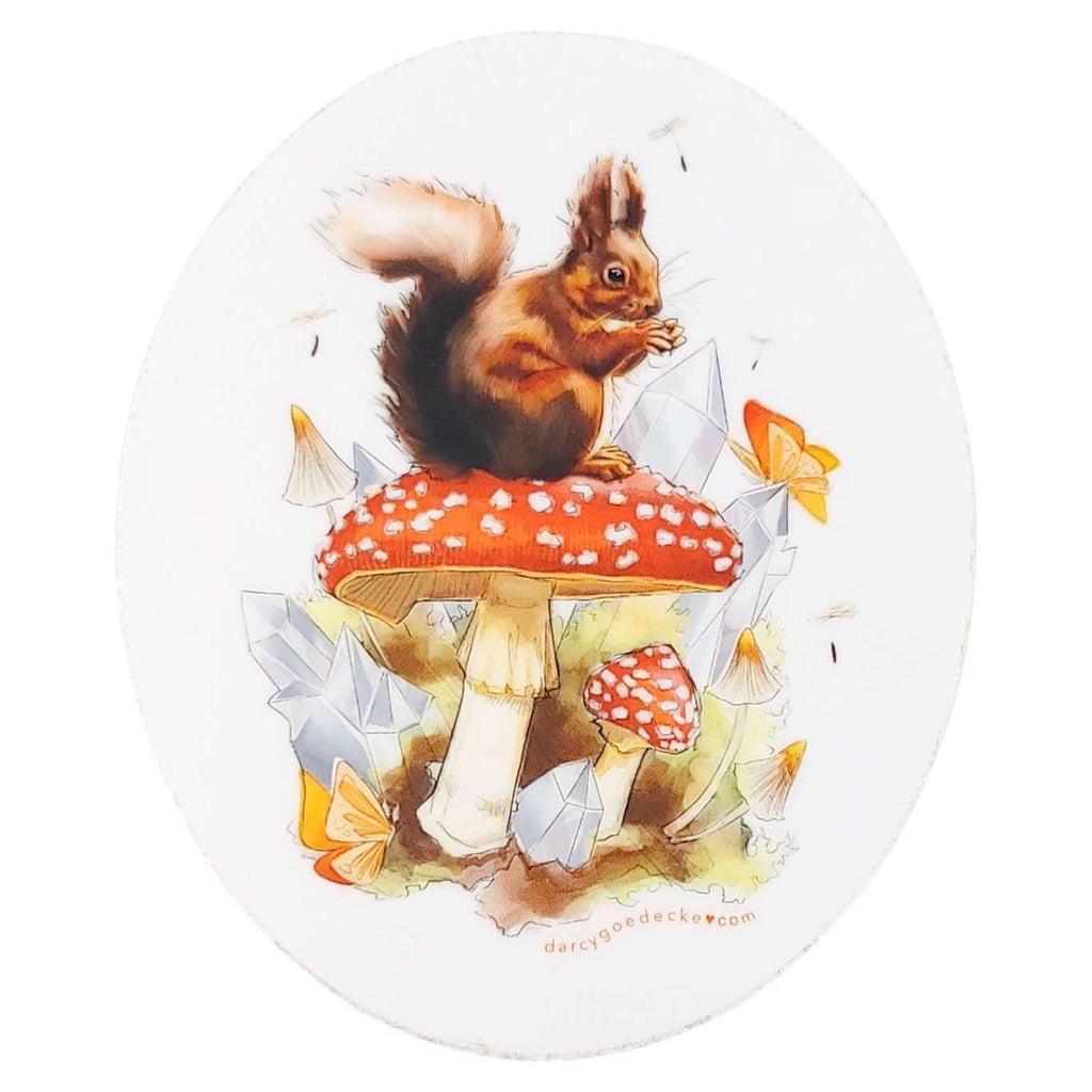 Sticker - 4in - Woodland Red Squirrel Vinyl by Darcy Goedecke