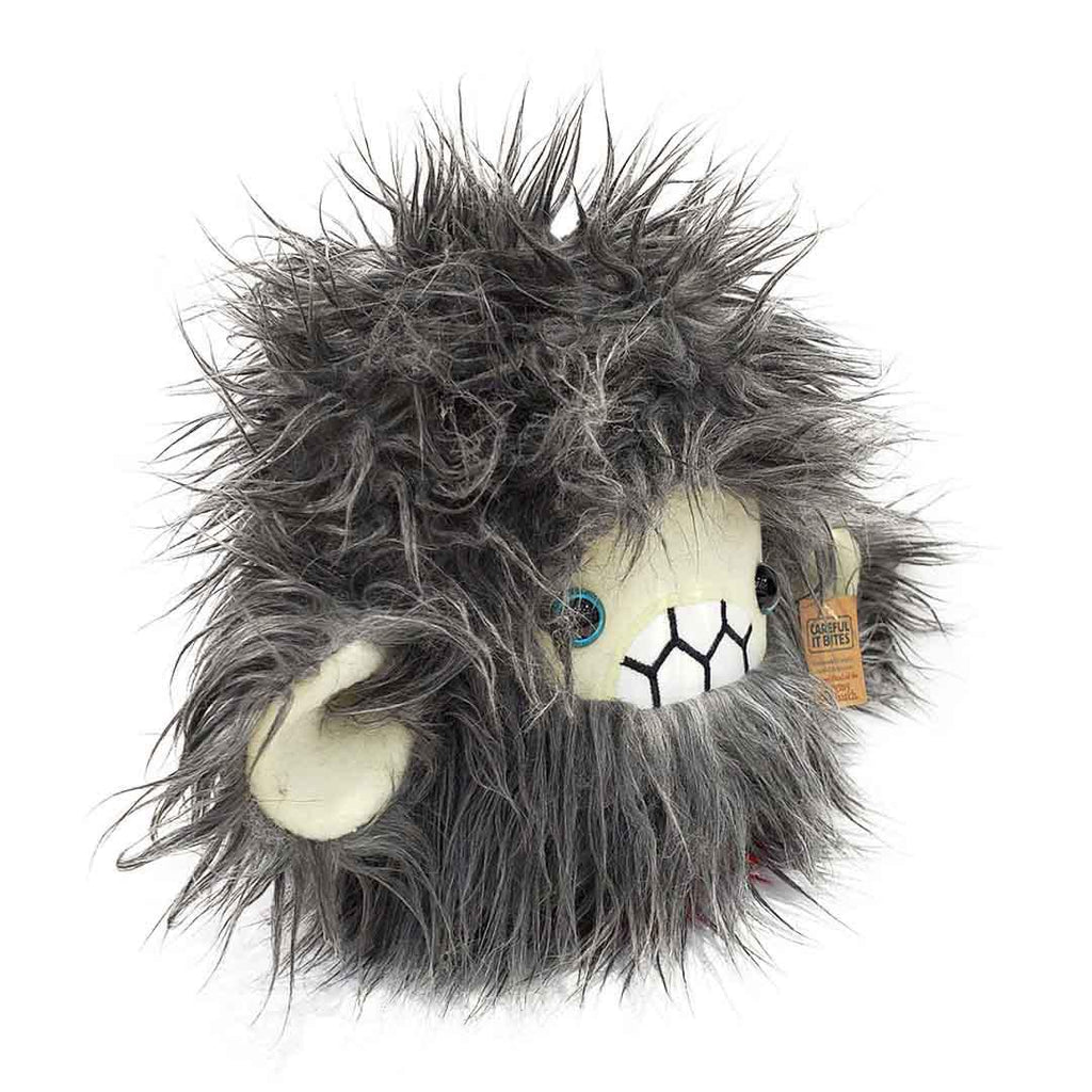Pygmy Sasquatch Head - Gray Fur Teal Eyes by Careful It Bites