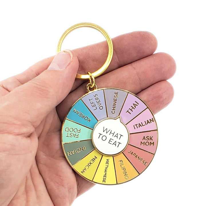 Enamel Keychain - Spinning - What to EAT by Occasionalish