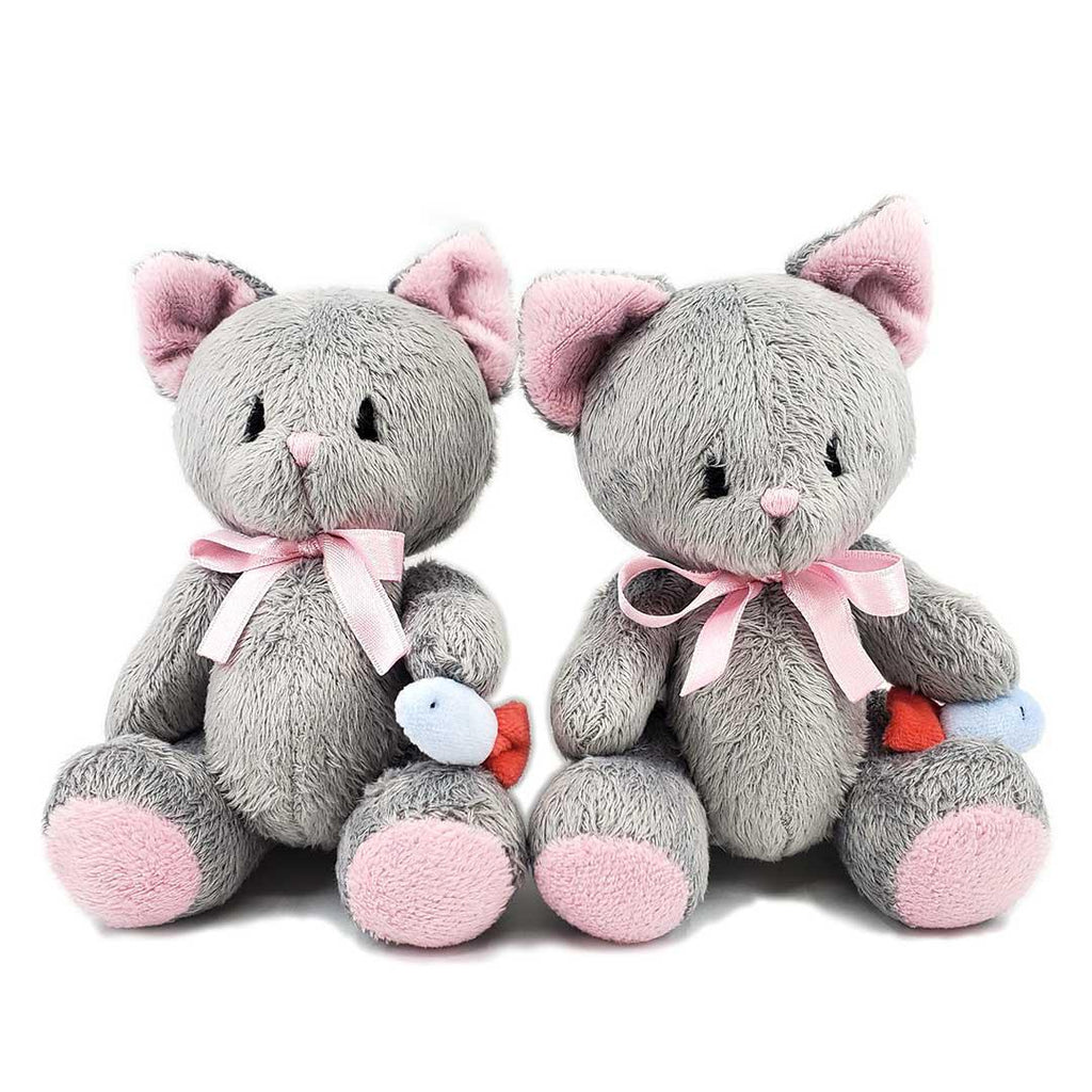 Plush - Gray Cat with a Fish by Frank and Bubby