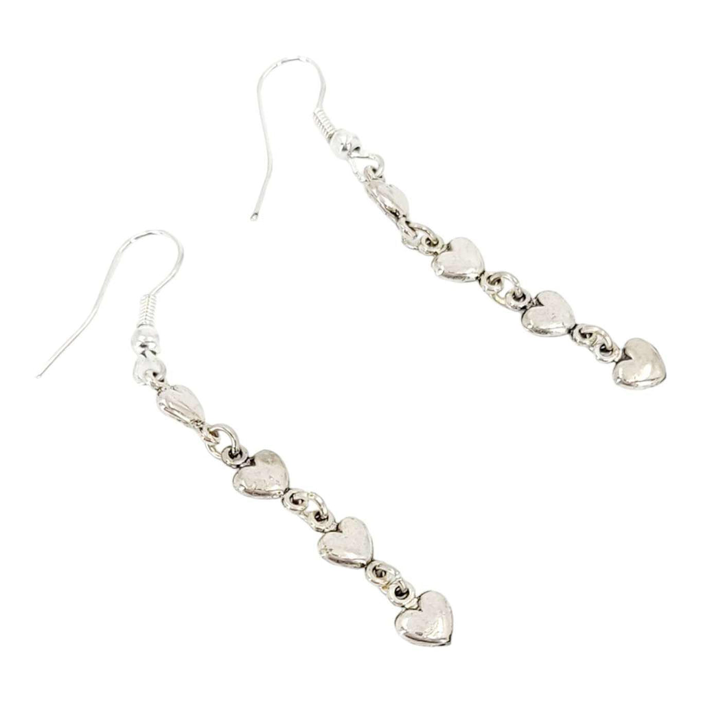 Earrings - Quad Silver Heart Dangles by Tiny Aloha