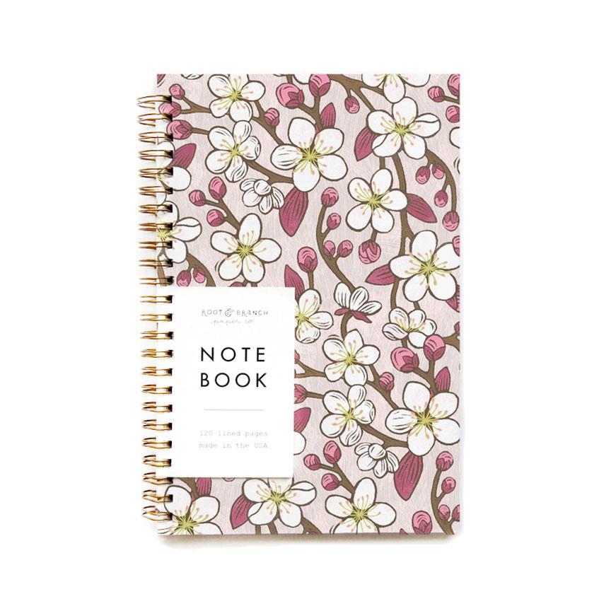 Notebook - Cherry Blossom Spiral Bound Journal by Root and Branch Paper Co.