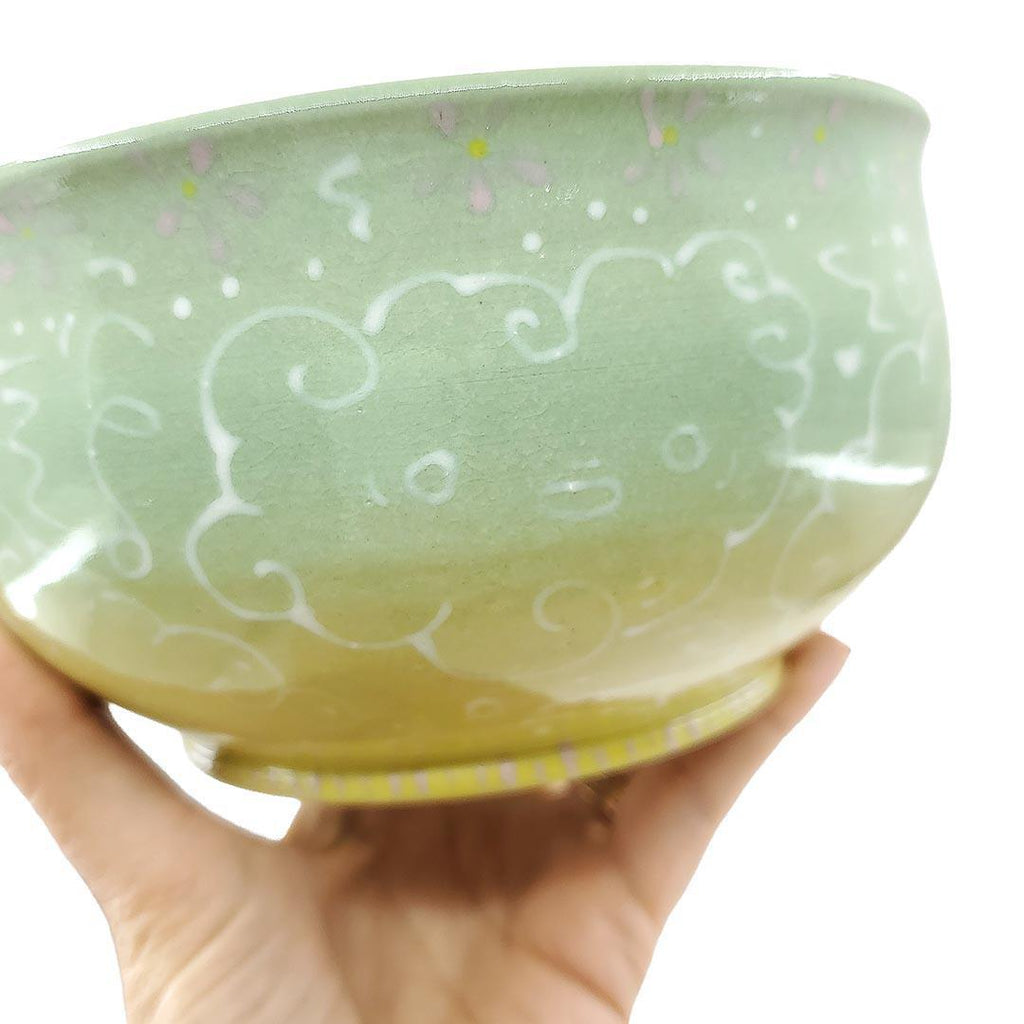 Bowl - 6 inch - Cloud Bowl (Green Gradient) by Dwadlings