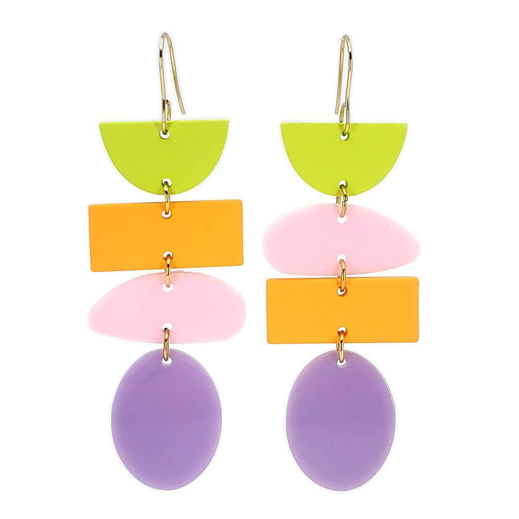 Earrings - Abstract Stack (Soft Pastels) by Chubby Bunny
