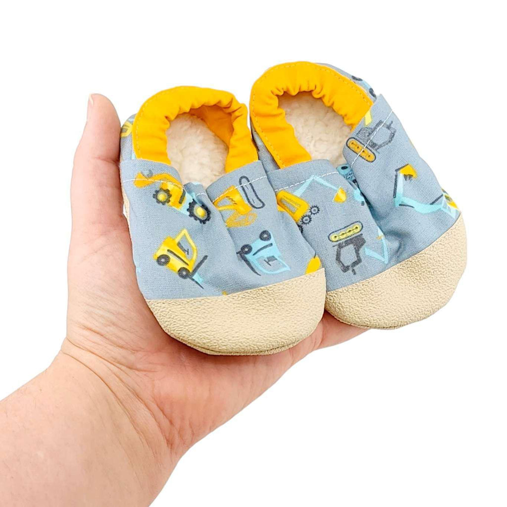 Baby Shoes - Construction Vehicles (0-6mo or 6-12mo) by This Brave Journey