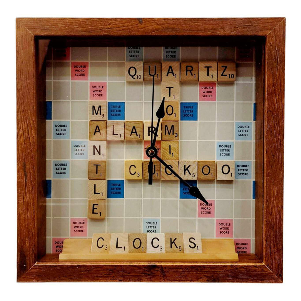 Clock - Vintage Game Board (Word Scramble) by Crafty Earth Monkey