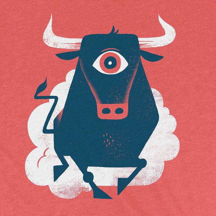 Adult Crew Neck - Bull's Eye Red Tee (XS - 3XL) by Factory 43