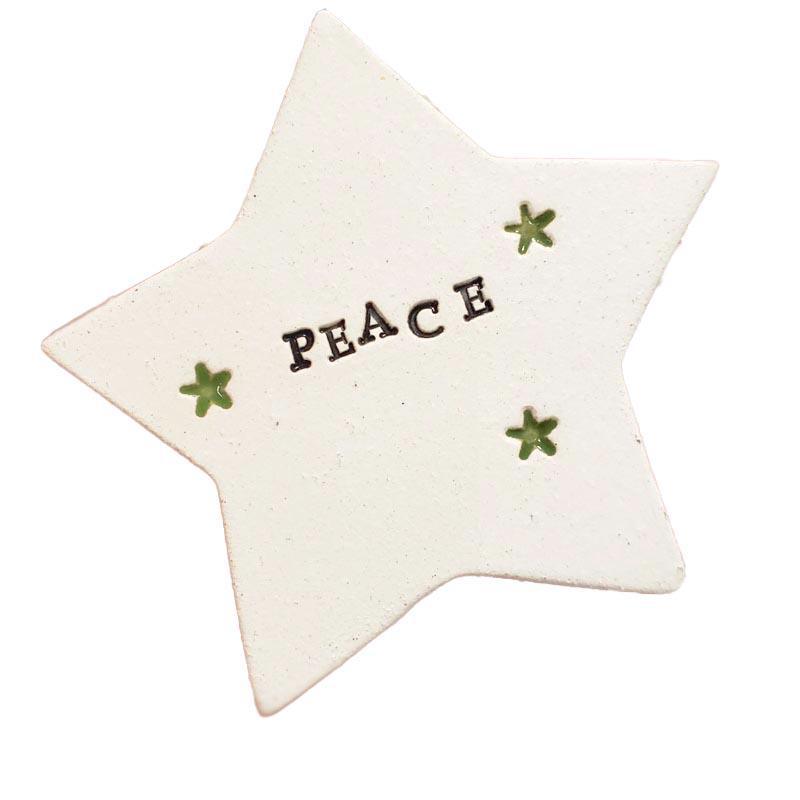 Ornaments* - PEACE Starry Star (Green Last One!) by Tasha McKelvey