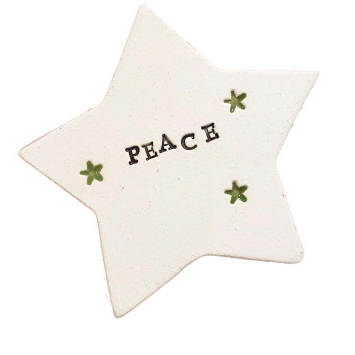 Ornaments* - PEACE Starry Star (Green Last One!) by Tasha McKelvey