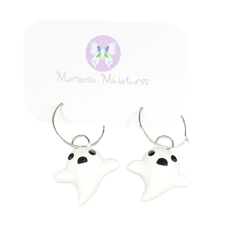 Earrings - Ghost Hoops by Mariposa Miniatures