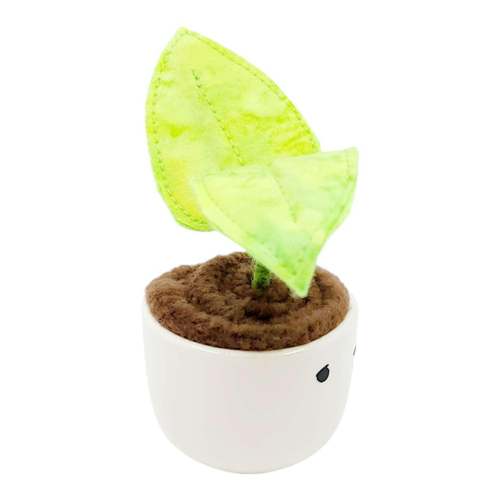 Collectible - Little Sprout Fabric Plant (Sad with Wide Light Green Leaves) by World of Whimm