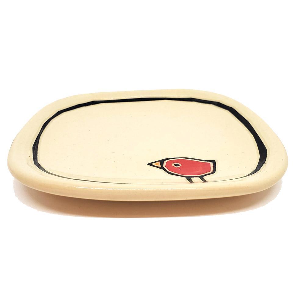 Small Plate - Red Bird Dish by Susan Stone Design