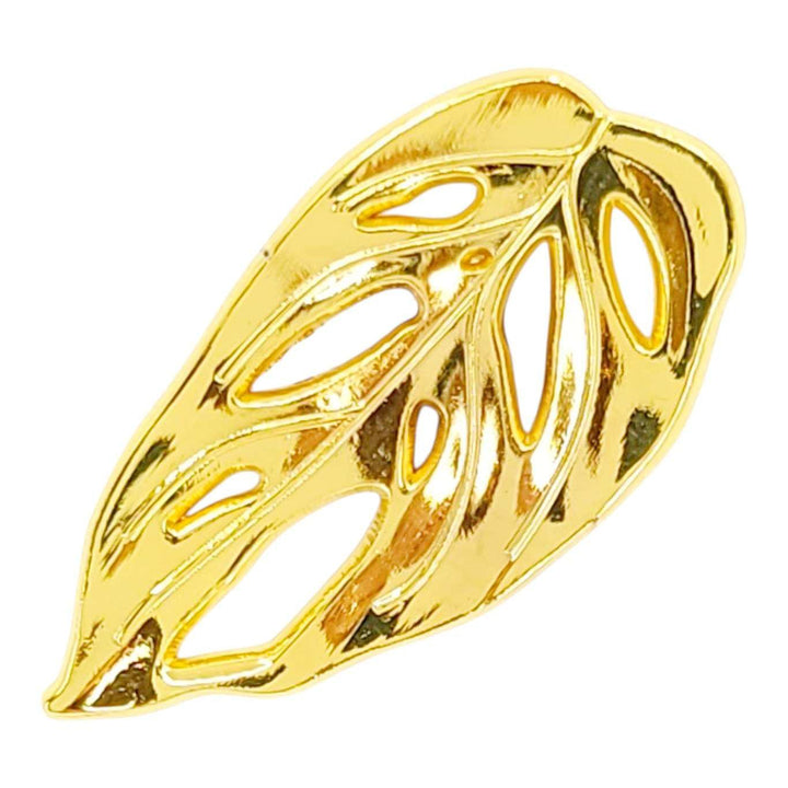 Pin - Gold Monstera Leaf by Hemleva