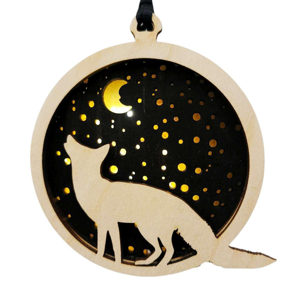 Ornament - Light Up Wood (Fox) by Squirrel Tacos Papercuts