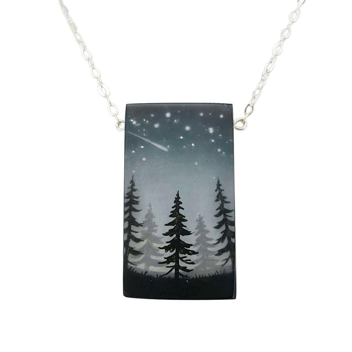 Necklace - Glitter Pines Painted by Fernworks