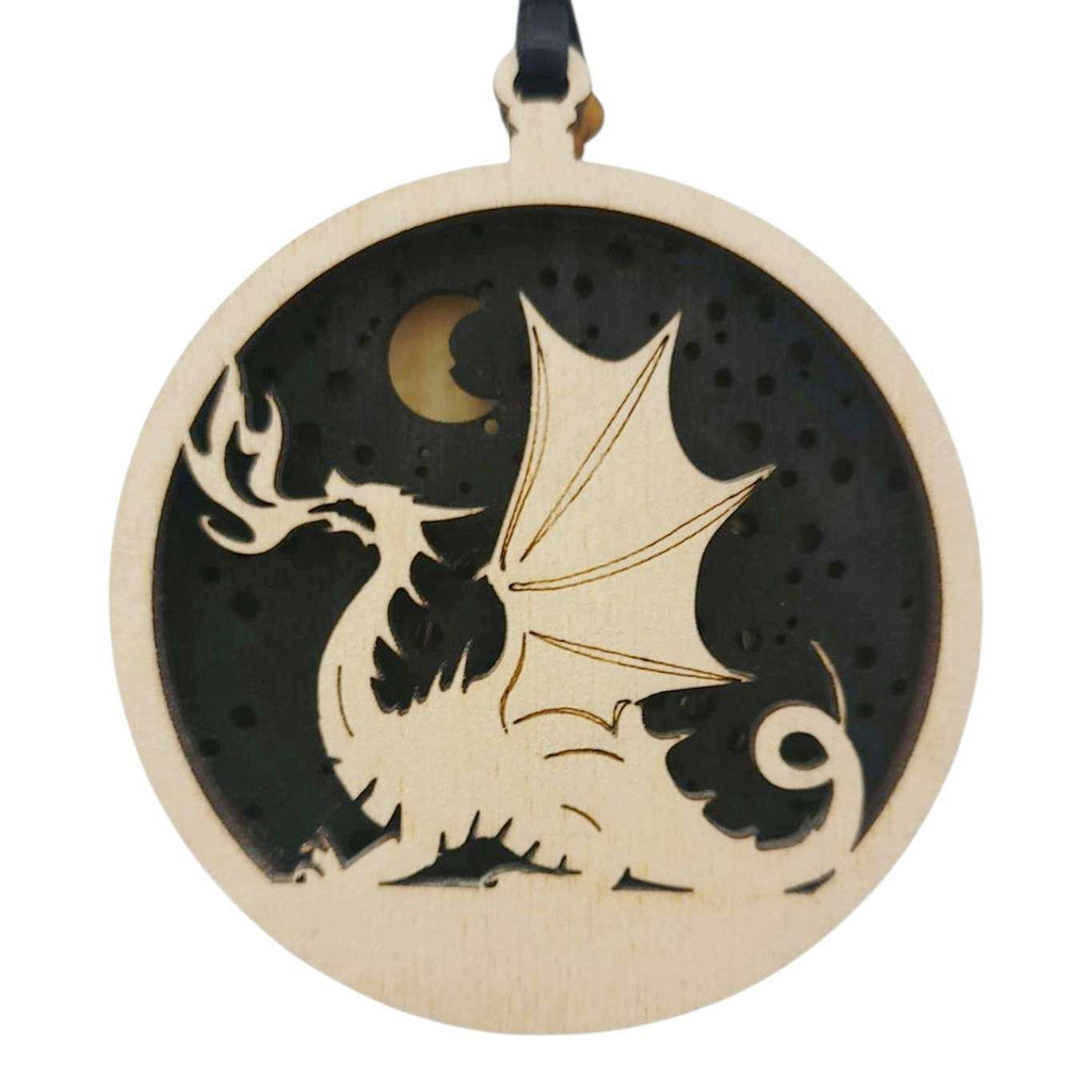 Ornament - Light Up Wood (Dragon) by Squirrel Tacos Papercuts