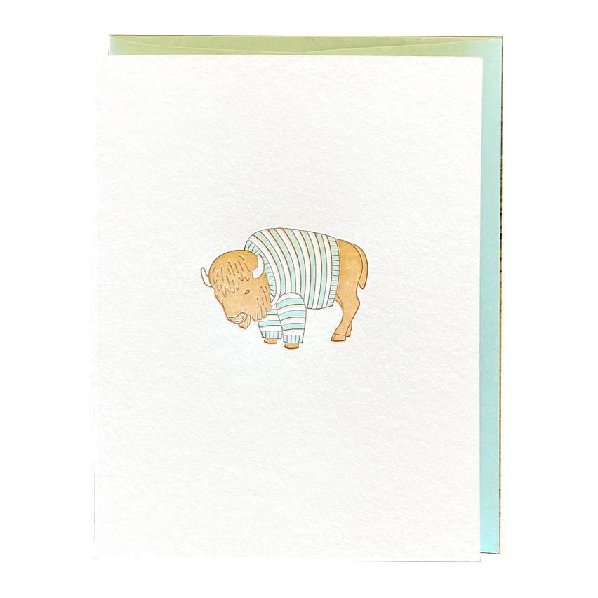 Card - Buffalo in a Sweater Letterpress by Green Bird Press