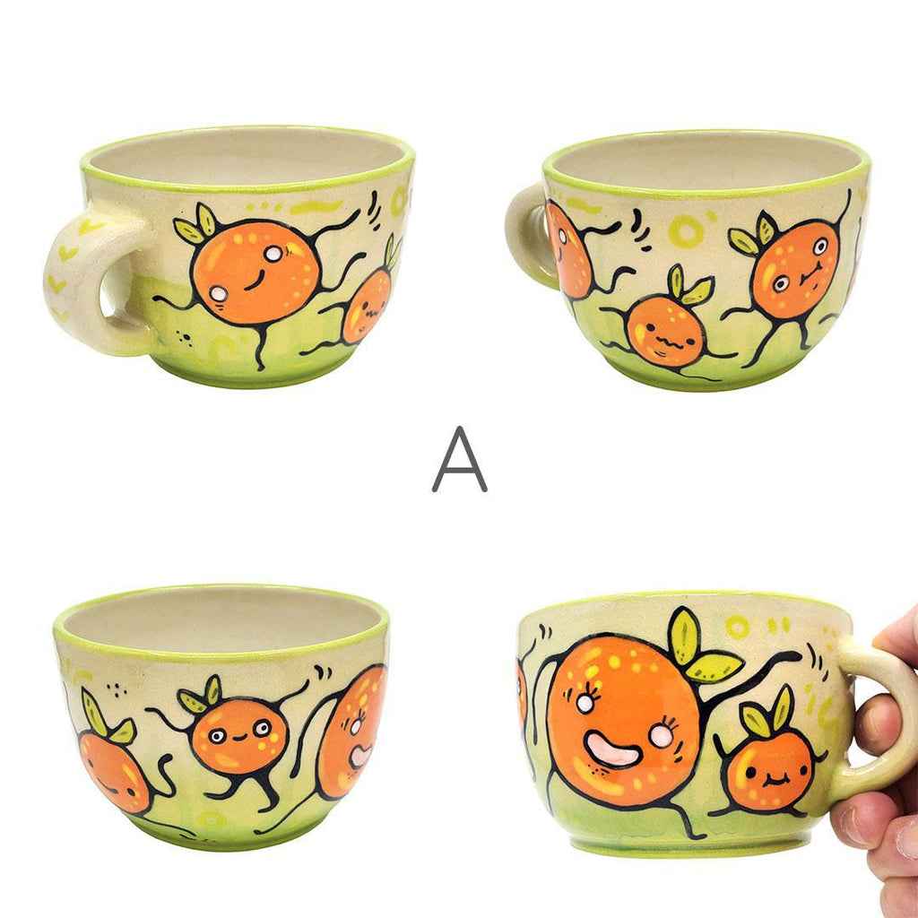 Mug - 16oz - Dancing Oranges (A - D) by Dwadlings