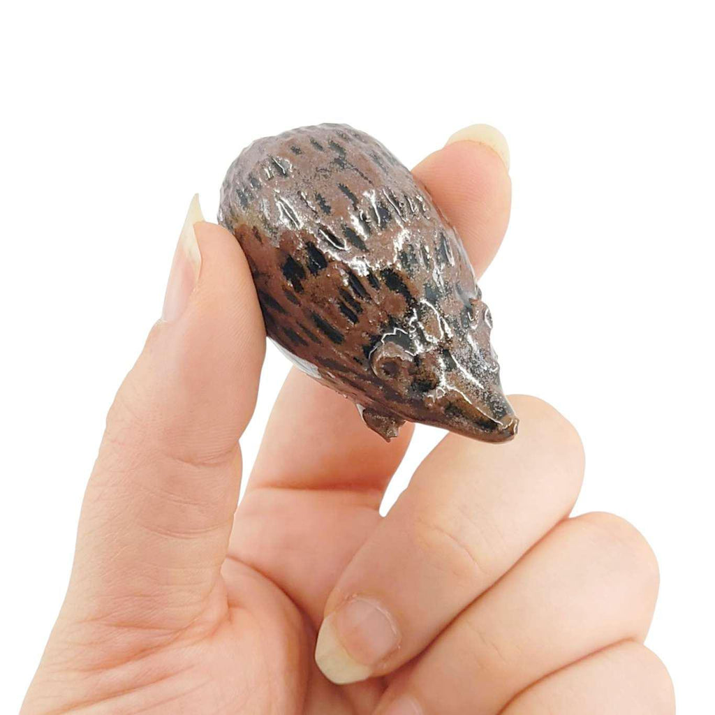 Collectible - Tea Pet Figurine (Brown Hedgehog) by Mist Ceramics