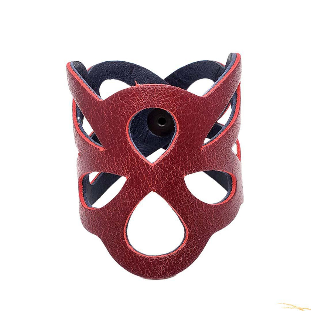 Cuff - Butterfly Reversible (Cranberry Red and Midnight Blue) by Oliotto