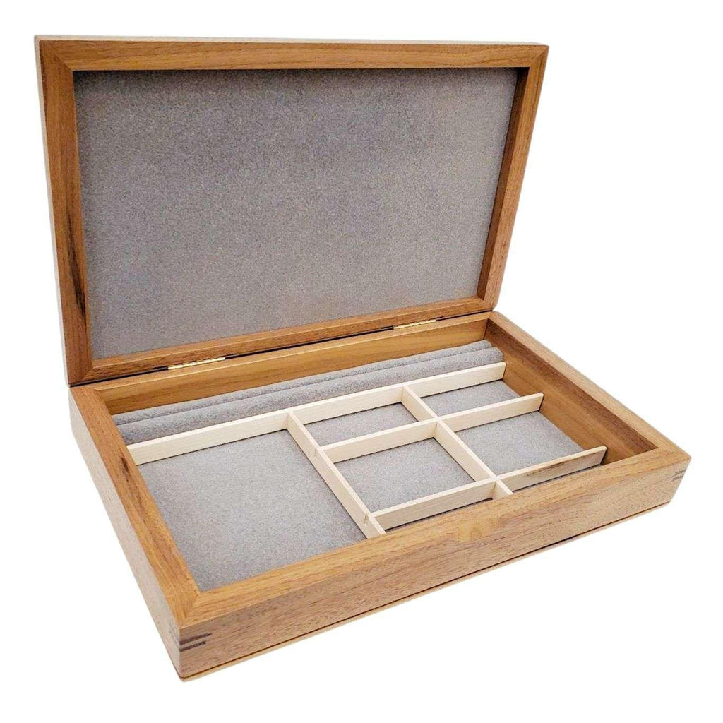 Jewelry Box - Large Valet Box (Walnut, Wenge, Zebrawood) by Mikutowski Woodworking
