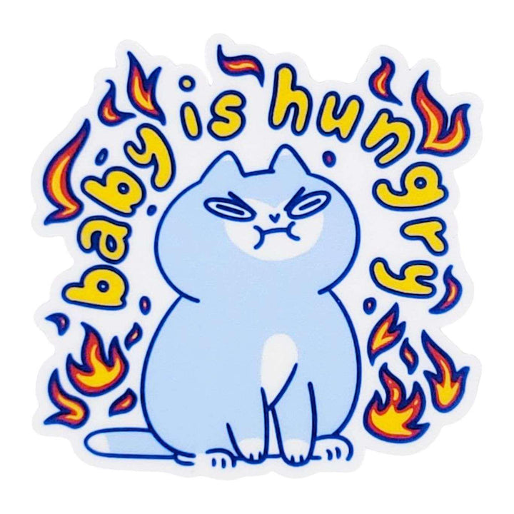 Sticker - Baby Is Hungry Cat by Laura Zeng