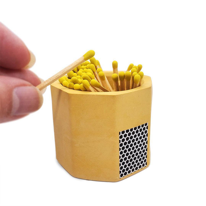 Match Holder - Yellow Concrete (Yellow Matches) by Tenn Prairie