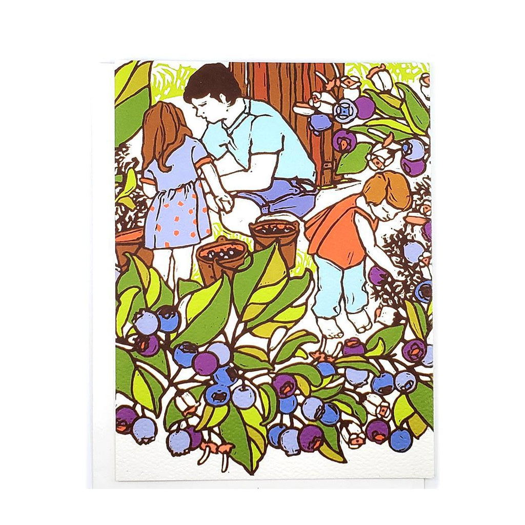Card - All Occasion - Blueberry Picking by Little Green