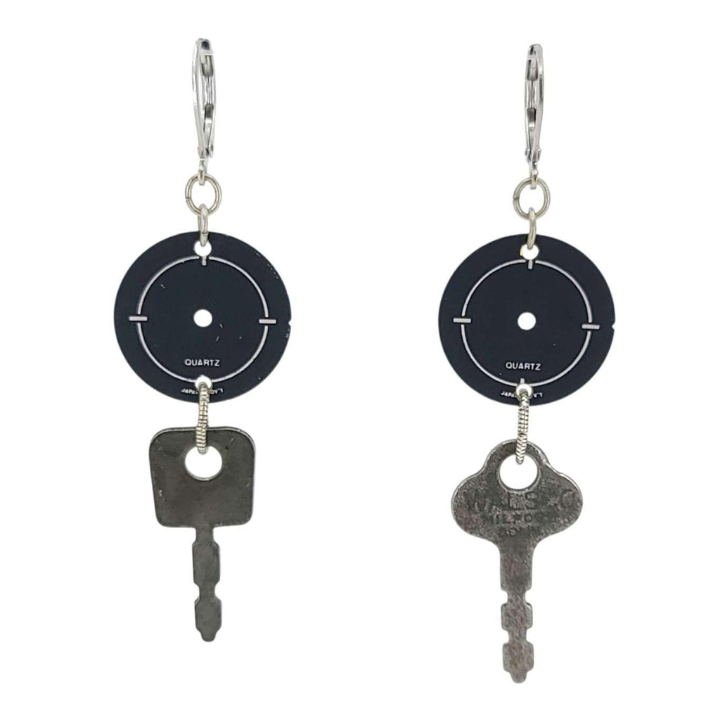 Earrings - Watch Dials - Keys by Christine Stoll | Altered Relics
