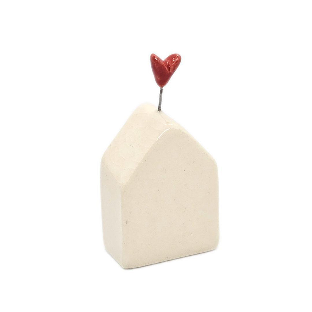 Tiny Pottery House - White with Heart (Assorted Colors) by Tasha McKelvey