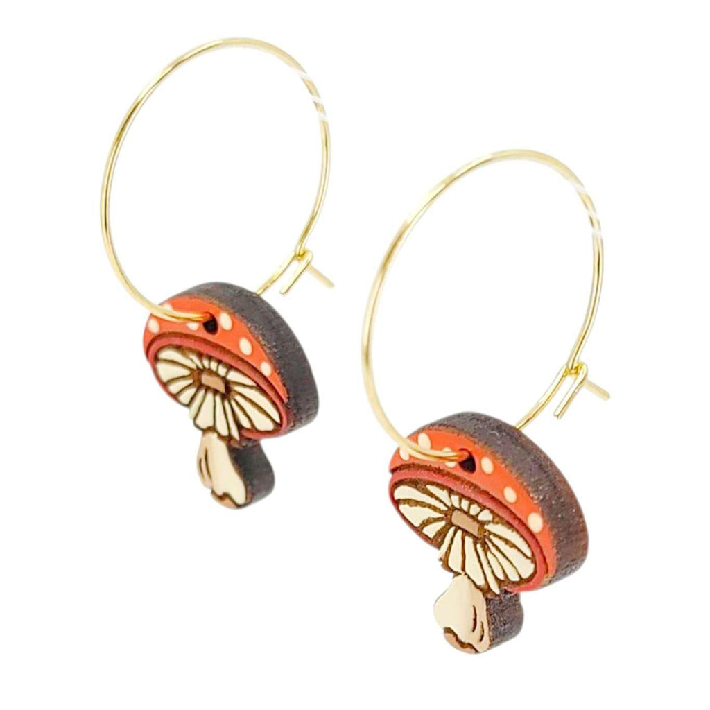 Earrings - Amanita Mini (Gold Hoops) by Fresh Cuttery