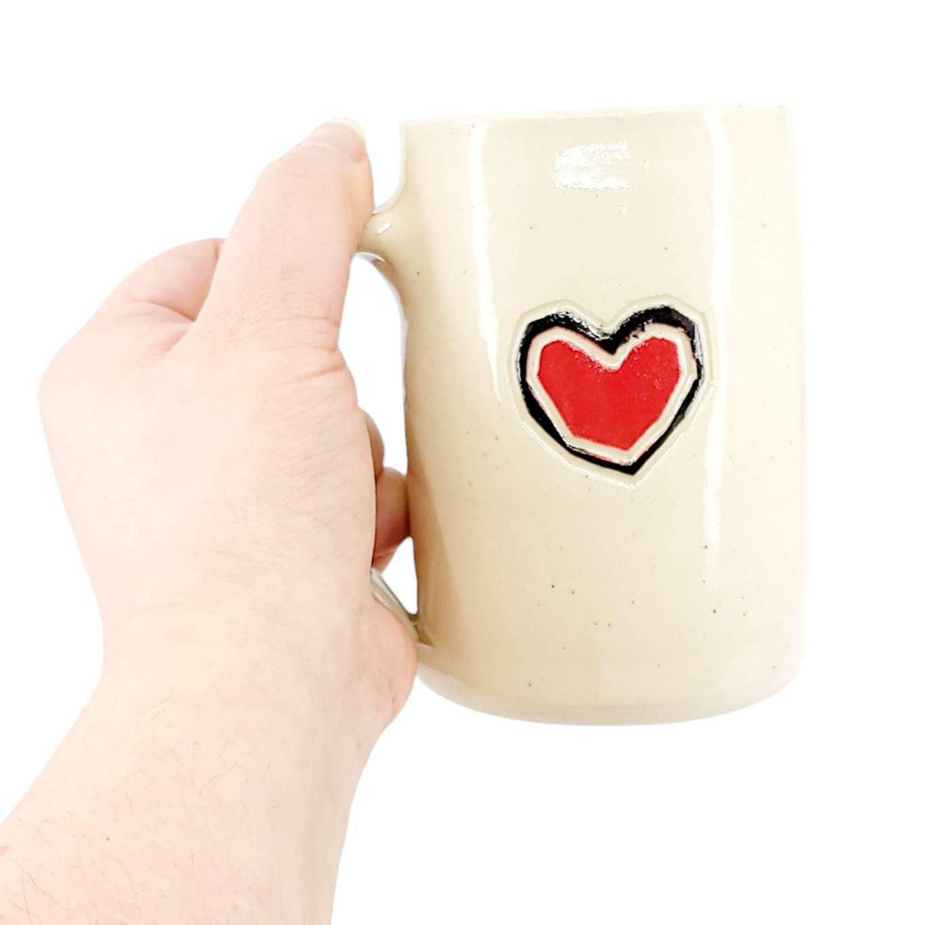 12oz Mug - Red Heart by Susan Stone Design