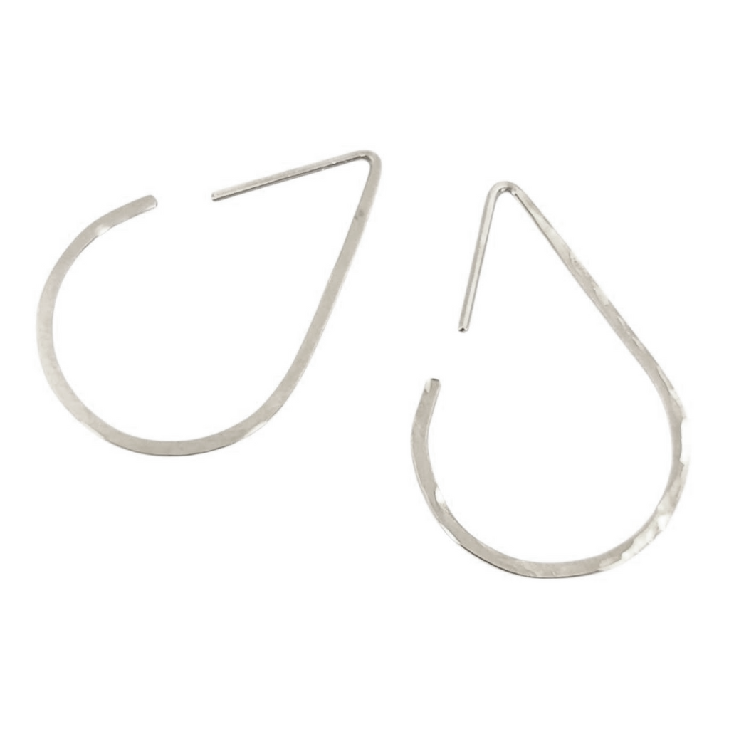 Earrings - Teardrop Hoops (Sterling Silver) by Foamy Wader
