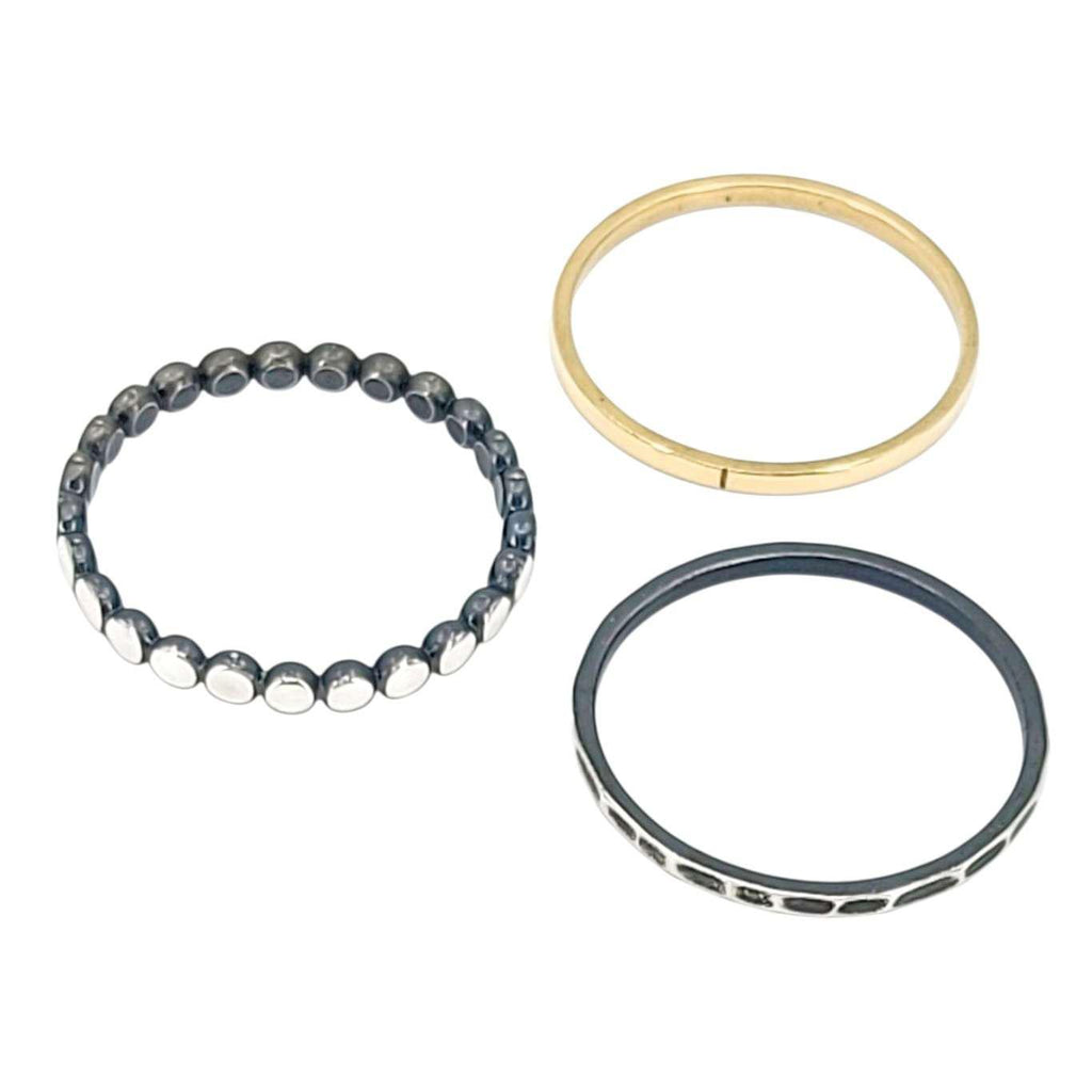 Ring - Size 5, 6.25, 7, 8 - Set of 3 Mixed Metal Stacking Rings (14k Gold, Sterling Silver) by 314 Studio