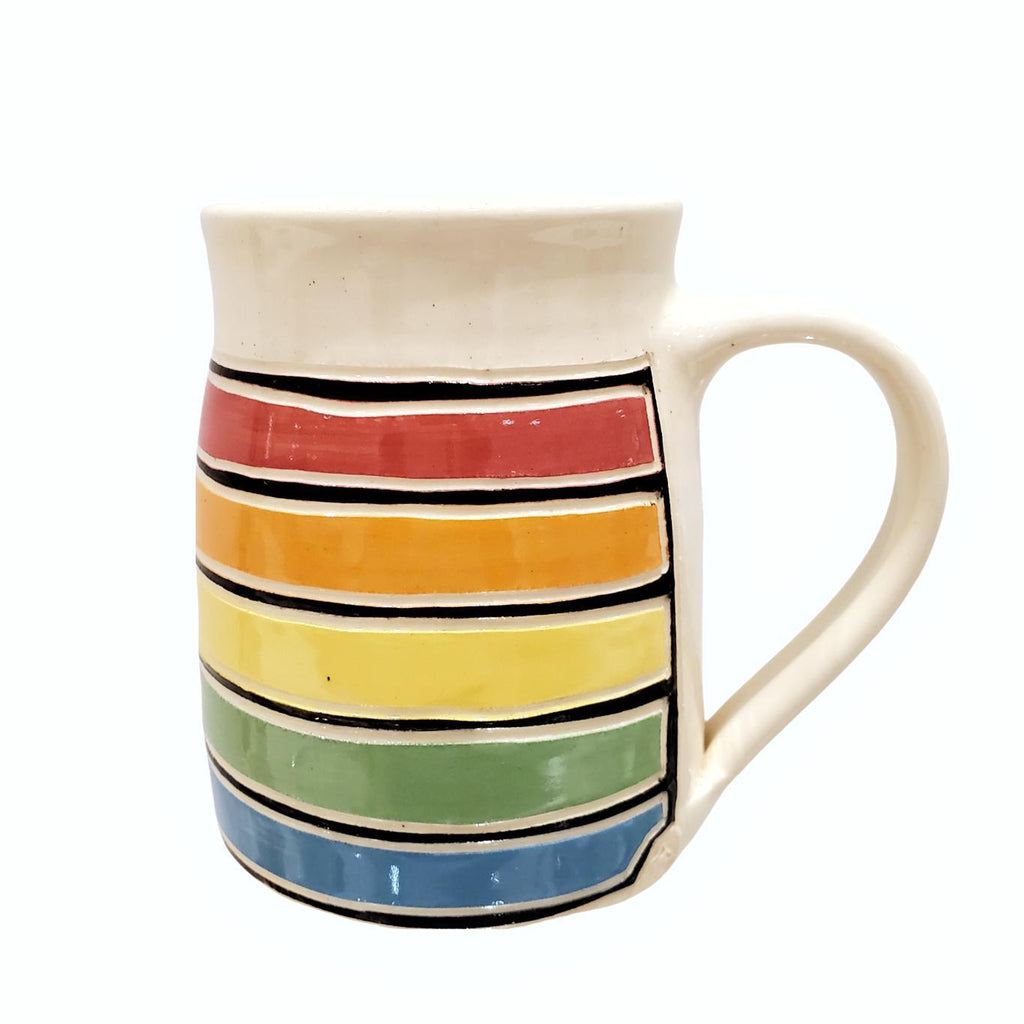 12oz Mug - Rainbow Stripes by Susan Stone Design