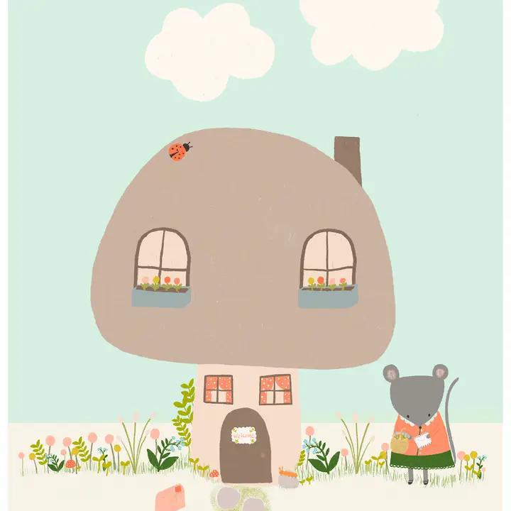 Art Print - 8x10 - Miss Mouse Lives in a Mushroom by Chet and Dot