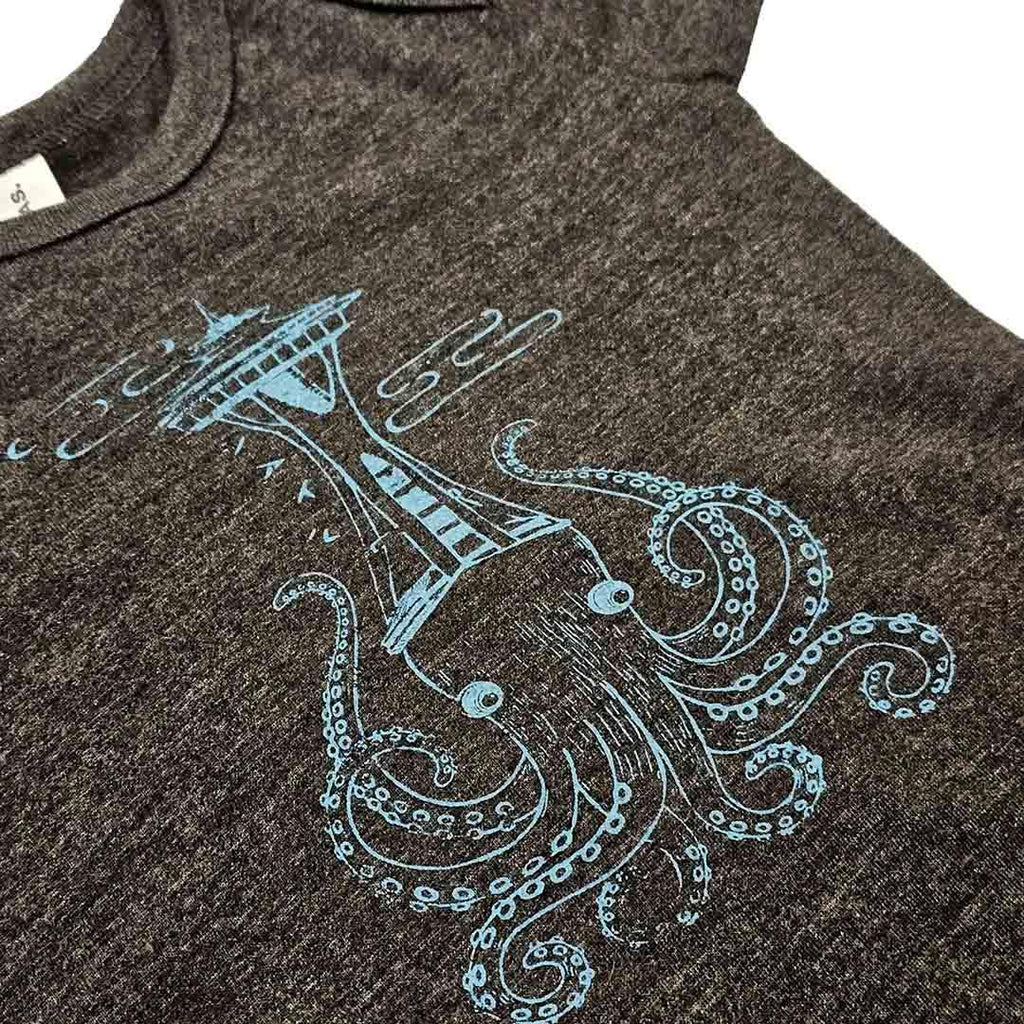 Onesie - Octo-Needle Blue on Heathered Gray by Namu