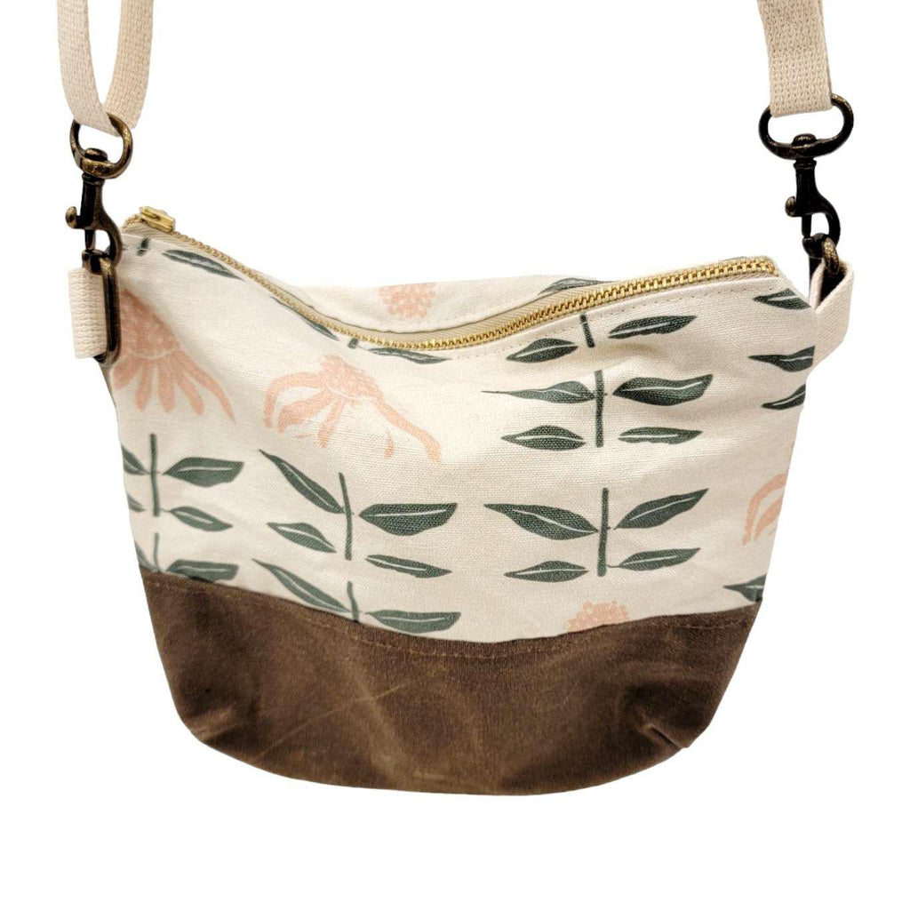 Bag - Small Cross-Body in Echinacea (Peach) by Emily Ruth Prints