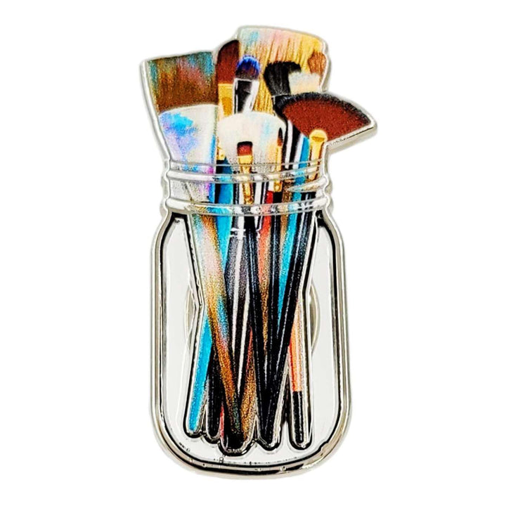 Enamel Pin - Paintbrushes (Clear Jar) by The Gray Muse