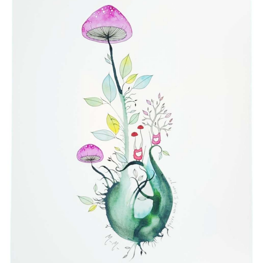 Art Print -  8.5 x11 You're Weird, I Love You Art Print by Melissa Moss Art