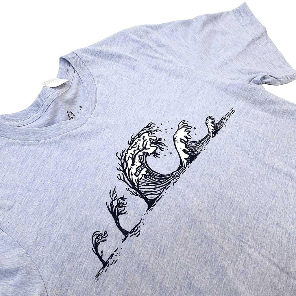 Adult Crew Neck* - Tree Wave Light Blue Tee (XL Only) by Slow Loris