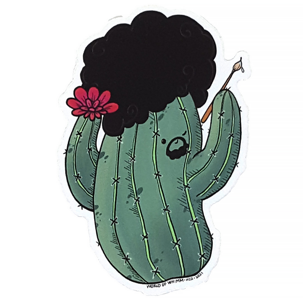 Sticker - Bob Ross Cactus by World of Whimm