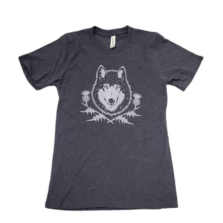 Short Sleeve - Gray Wolf Thistle Crew Neck by Uzura
