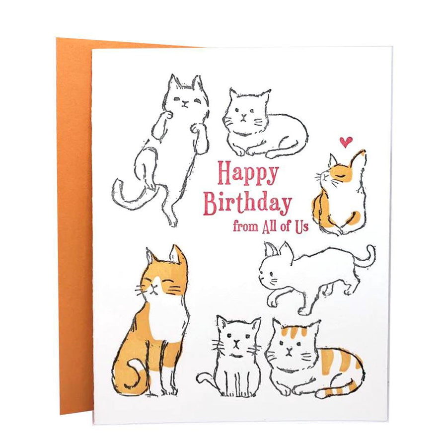Card - Birthday - Happy Birthday from All of Us Cats by Ilee Papergoods, image 1 of 1