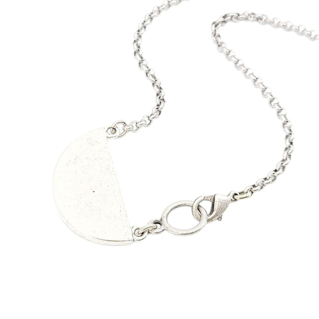 Necklace - Peeking Crow Half-Round Resin (Silver) by Christine Stoll |Altered Relics