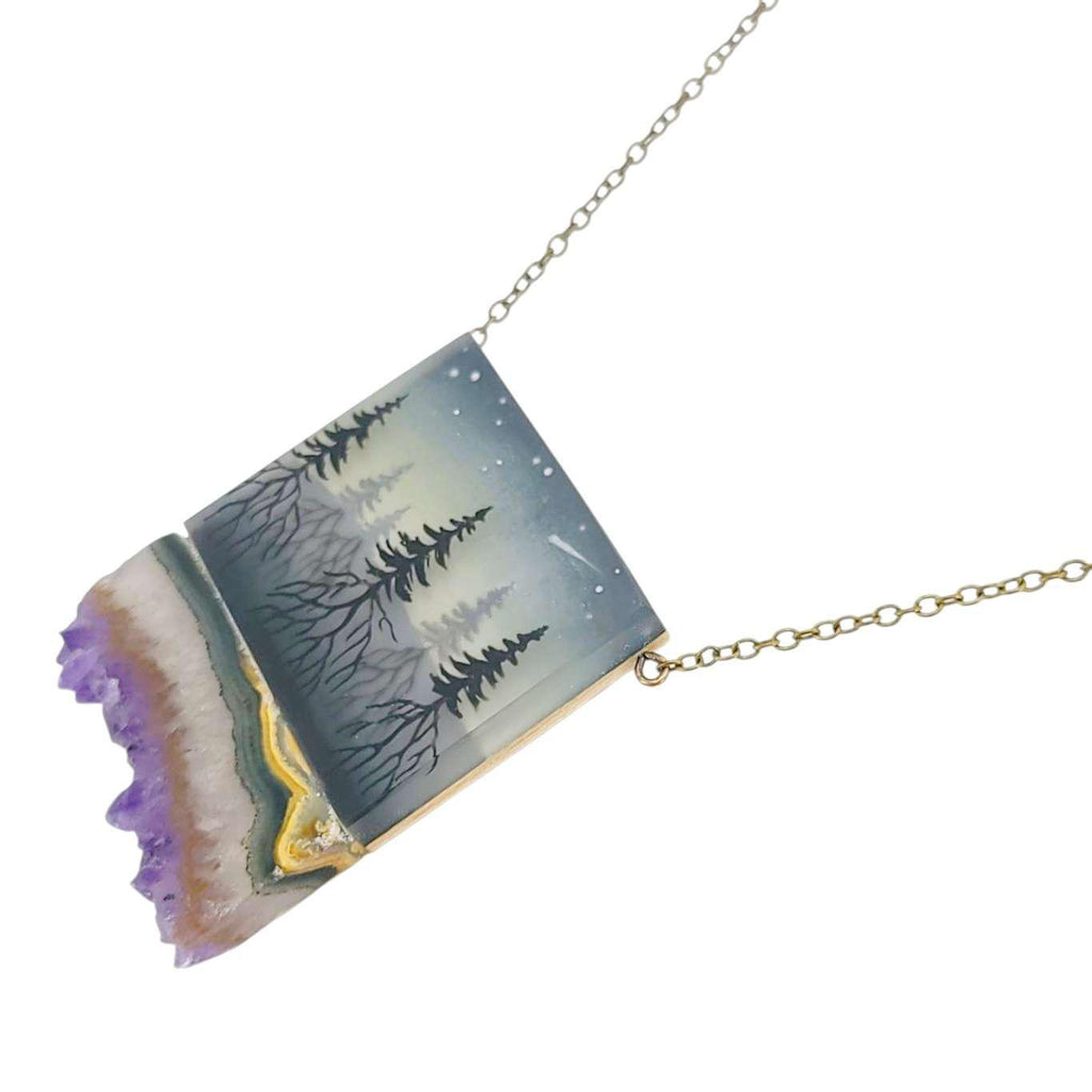 Necklace - Strata Crystal (Amethyst) by Fernworks