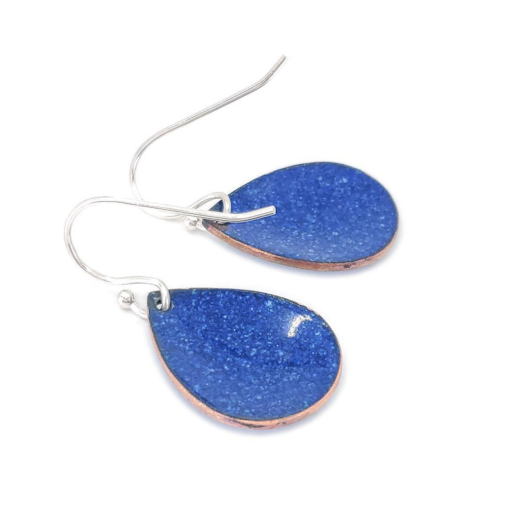 Earrings - Small Teardrop Solid (Cobalt Blue) by Magpie Mouse Studios