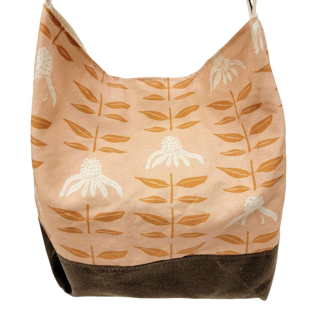 Bag - Large Cross-Body in Echinacea (Peach) by Emily Ruth Prints