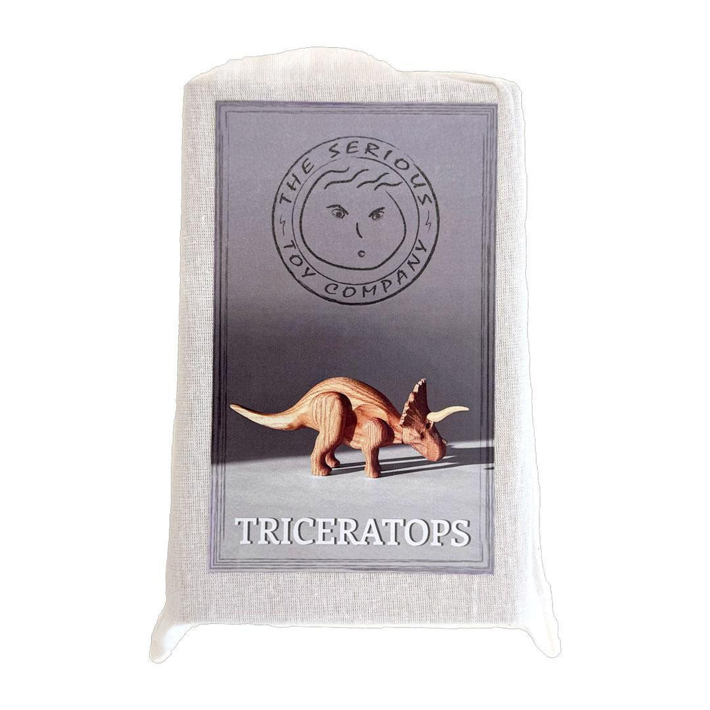 Wood Toy - Triceratops Dinosaur with Magnetic Joints by The Serious Toy Company